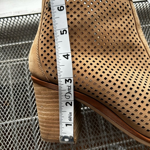 HUSH PUPPIES SIZE 8 Tan 3” heel Reyna Mariska open toe ankle, boots, leather - Picture 7 of 10
